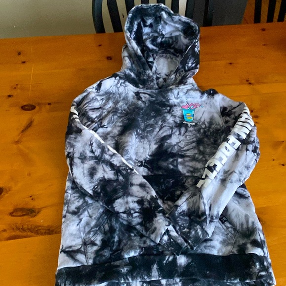 Kids Black and white tie dye hoodie - Picture 1 of 7